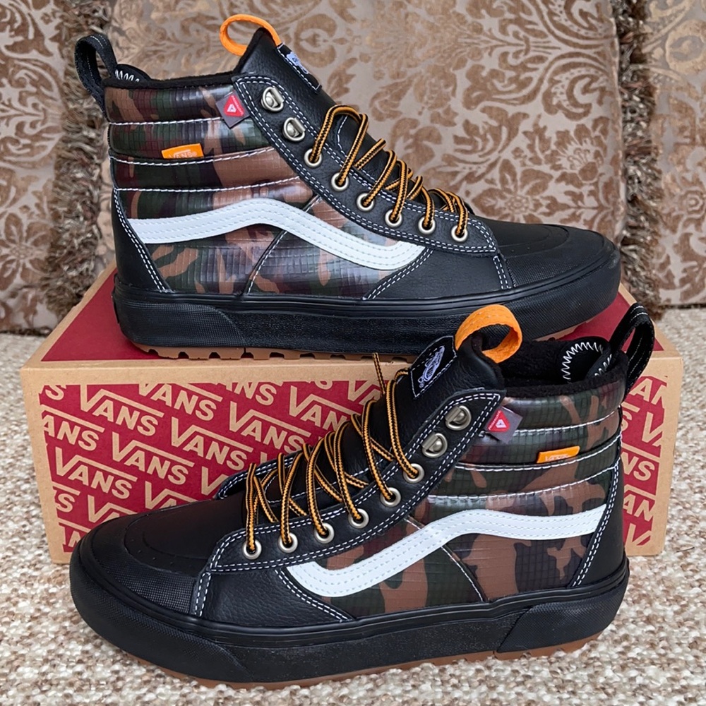 Vans Black and Camo Lace-Up Boots